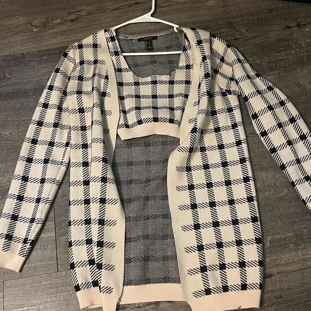 Plaid Women's Sweater Set